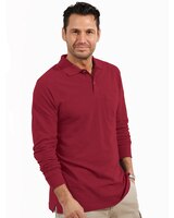 John Blair Long-Sleeve Piqué Polo - Rhubarb