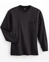 John Blair Everyday Jersey Knit Long-Sleeve Pocket Tee - Black