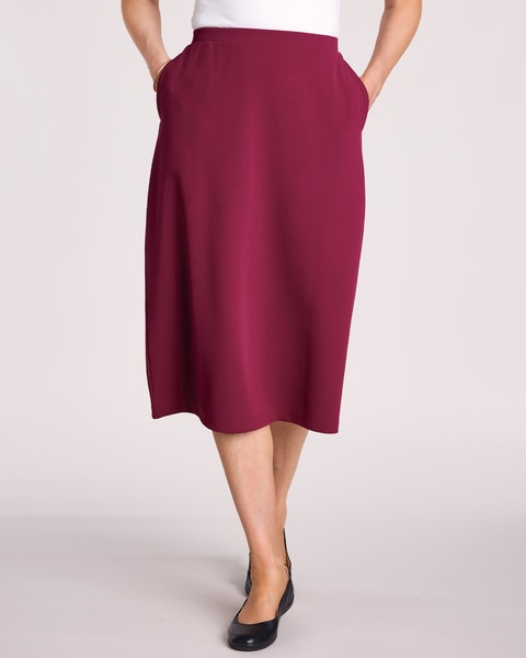 Care Free Stretch Knit Crepe Skirt