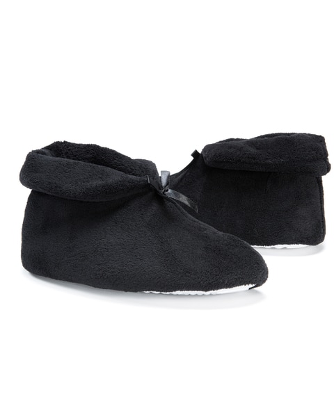 MUK LUKS Soft Ones Terry Cuff Bootie w/ Bow Slippers