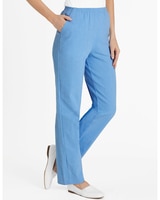 Crinkle Calcutta Cloth Pull-On Pants - Chambray Blue