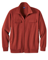 Haband Men’s Full Zip Fleece Shirt Jacket - Redwood