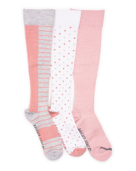 MUK LUKS® Women's 3 Pack Cotton Compression Knee-High Socks