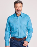 Wrangler® Wrinkle-Resistant Long-Sleeve Shirt - Blue