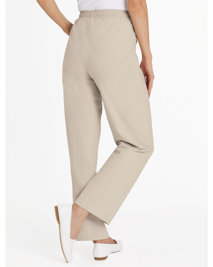 Crinkle Cotton Pull-On Pants