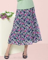 Layered Floral Skirt - Classic Navy Multi