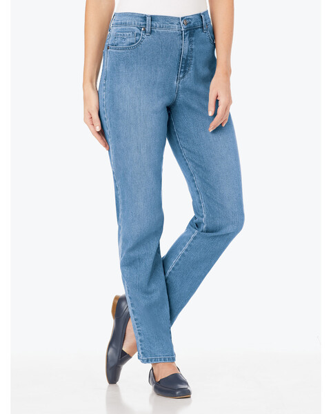 Women's Petite DenimEase Full-Elastic Classic Pull-On Jeans