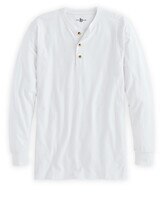 John Blair Everyday Jersey Knit Long-Sleeve Henley - White