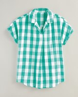 Plaid Gauze Dolman Shirt - alt4