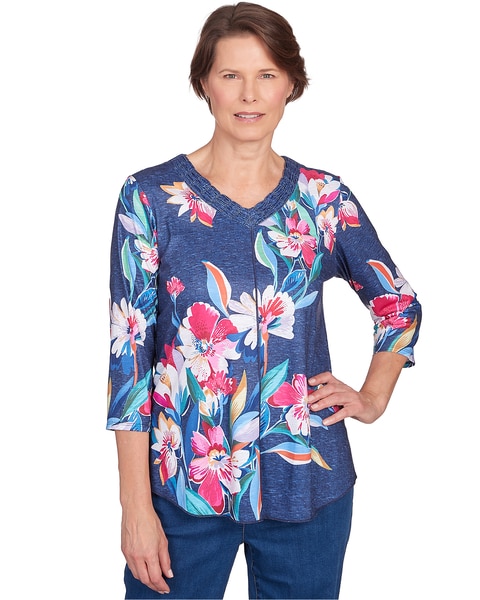 Alfred Dunner® In Full Bloom Placed Floral Top