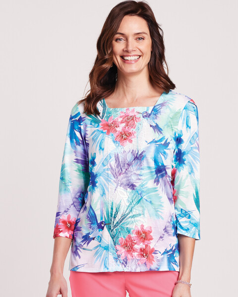 Alfred Dunner® Tropical Birds Top