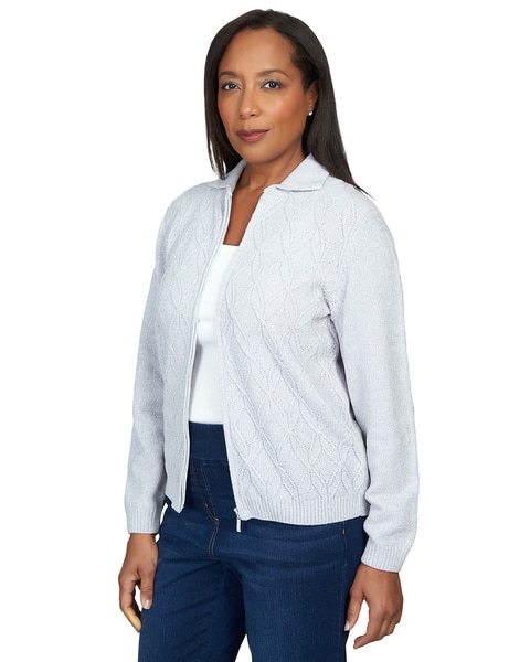 Alfred Dunner® Classics Classic Zip Up Front Cardigan