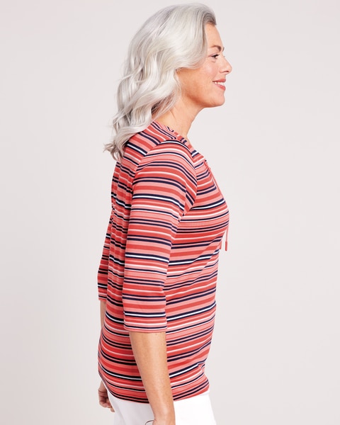 Tie-Neck Stripe Top