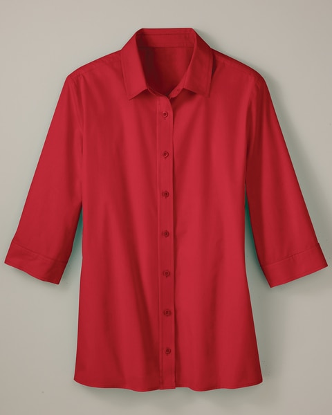 Haband Women’s 3/4-Sleeve Poplin Wonder Shirt