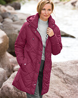 Rushmore Water-Resistant Quilted Parka - Red Plum