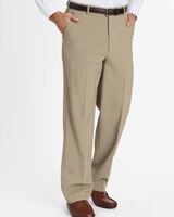 John Blair Signature Relaxed-Fit Plain-Front Dress Pants - Khaki