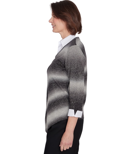 Alfred Dunner® Classics Chevron Ombre Woven Sweater