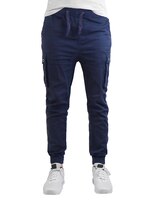 Galaxy by Harvic Slim Fit Stretch Cotton Twill Cargo Jogger Pants - Navy