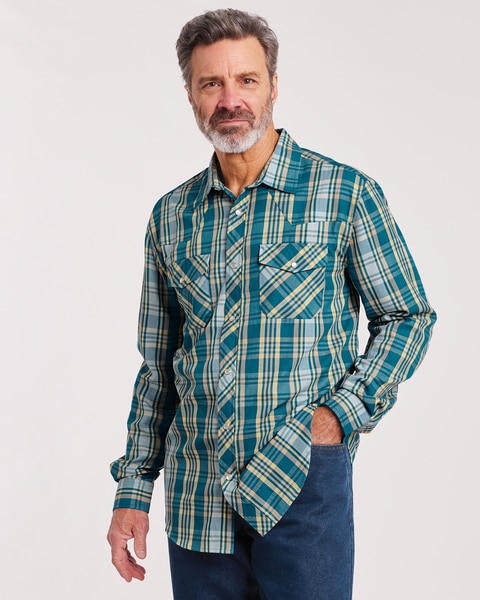 Haband Long-Sleeve Snap-Tastic Western Shirt