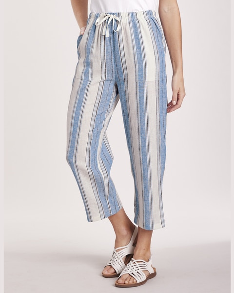 Linen Blend Crop Capris