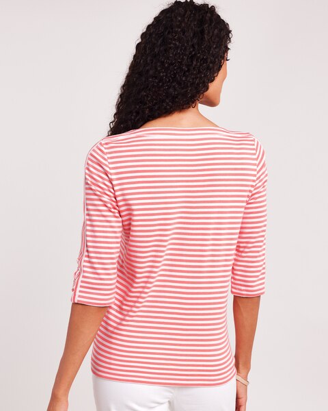 Three-Quarter Sleeve Criss-Cross Sailor Top