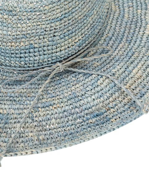 Marina - Crochet Raffia Fedora With Twisted Cording Hat