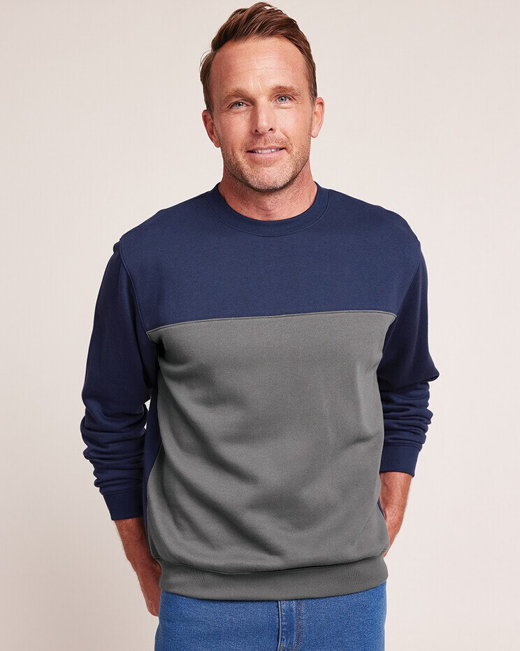 John Blair Supreme Fleece Colorblock Sweatshirt Blair