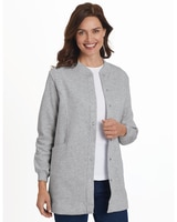 Long Snap-Front Jacket - Heather Gray