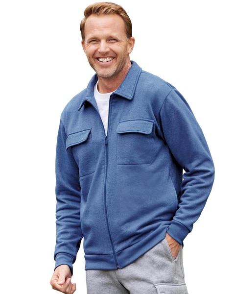 Haband Men’s Full Zip Fleece Shirt Jacket