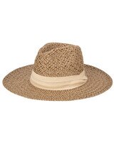 Well Crafted Fedora - Braided Hemp Fedora With Pleated Band Hat - Tan