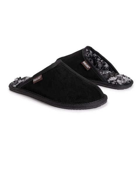 Muk Luks Dave Printed Berber Suede Scuff Slipper