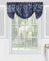 Charlotte Rod Pocket Window Curtain Valance - Navy