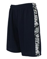 Galaxy By Harvic Men's Slim Fit  Moisture Wicking Performance Quick Dry Mesh Shorts With Side Camo Design - Navy