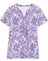 Essential Knit Short Sleeve Henley - Light Violet Tropical Floral