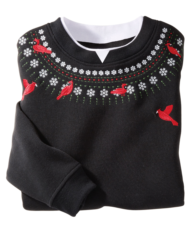 Haband Women’s Embroidered Fleece Sweatshirt | Blair