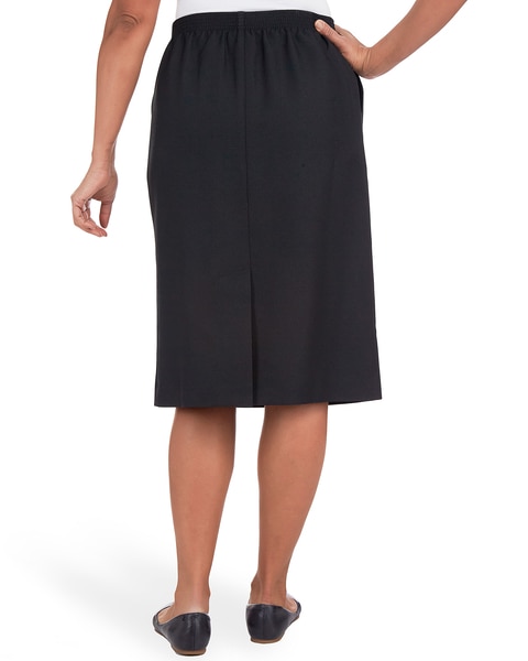 Alfred Dunner® Cinch Waist Midi Skirt with Slant Pockets