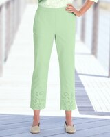 Dennisport Eyelet-Hem Cropped Pants