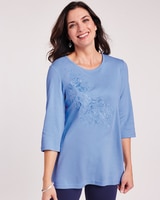 Embroidered Tunic - Serenity Blue