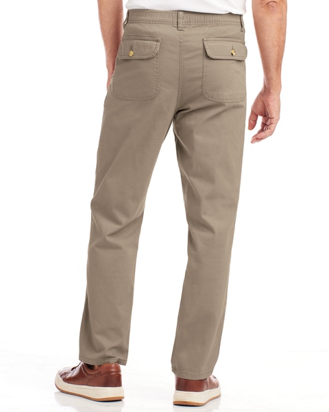 JohnBlairFlex Relaxed-Fit Back-Elastic Twill and Denim Pants