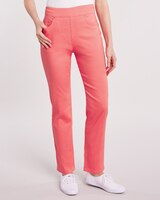 DenimEase Flat-Waist Pull-On Jeans - Shell Pink