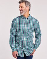 JohnBlairFlex Long-Sleeve Woven Plaid Shirt - Dusty Turquoise