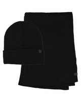 London Fog Beanie & Scarf Set - Black