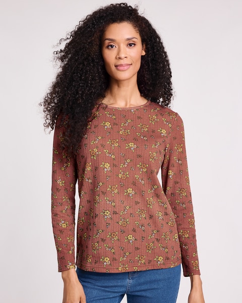 Long Sleeve Pointelle Top