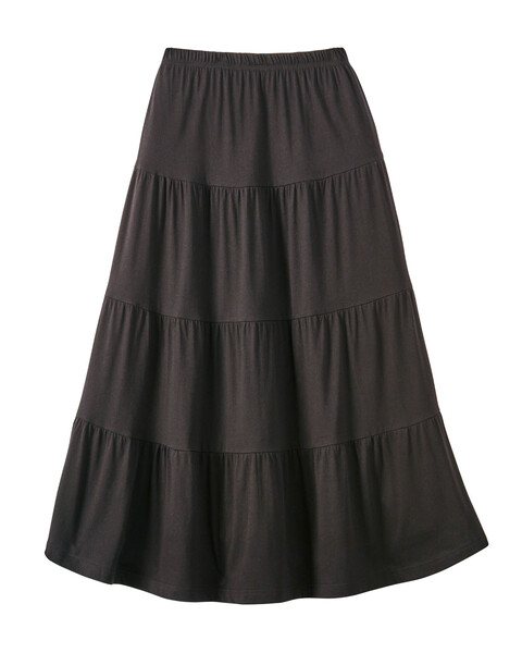 Haband Women’s Jersey-Knit Tiered Midi Skirt