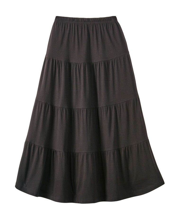 Haband Women’s Jersey-Knit Tiered Midi Skirt | Blair