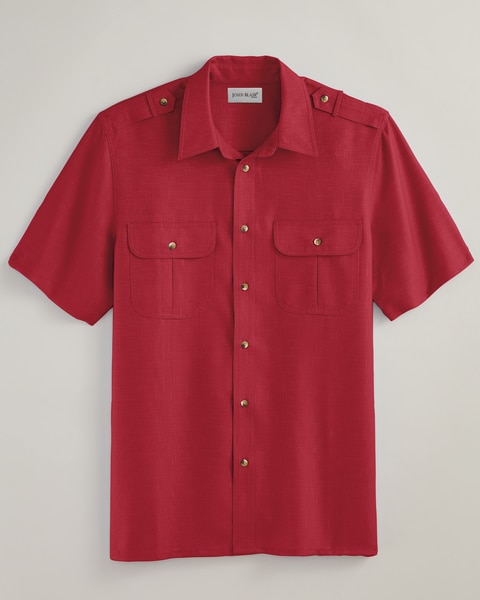 John Blair® Short-Sleeve Linen-Look Pilot Shirt