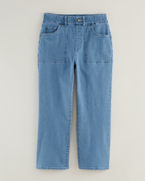 DenimEase™ Flat-Waist Crop Jeans