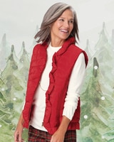 Ruffle-Trim Quilted Vest