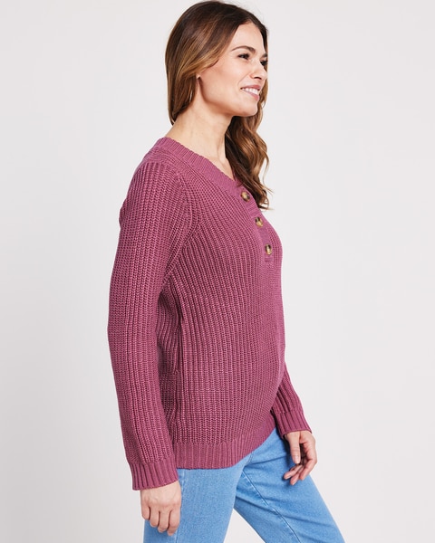 Shaker Henley Sweater