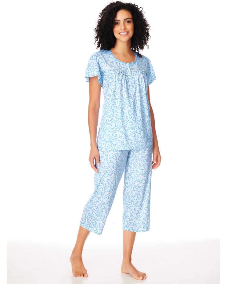 Floral-Print Capris Pajama Set | Blair